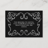 Black White Halloween gothic Scroll Reception Card Informatiekaartje (Achterkant)