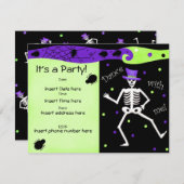 Black White Halloween Skeleton Botten Dance Kaart (Voorkant / Achterkant)