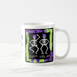 Black White Halloween Skeleton Botten Dance Koffiemok