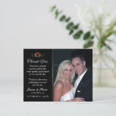 Black & White Halloween Skeleton Wedding Dank u Briefkaart (Staand voorkant)