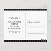 Black & White Halloween Skeleton Wedding Dank u Briefkaart (Achterkant)