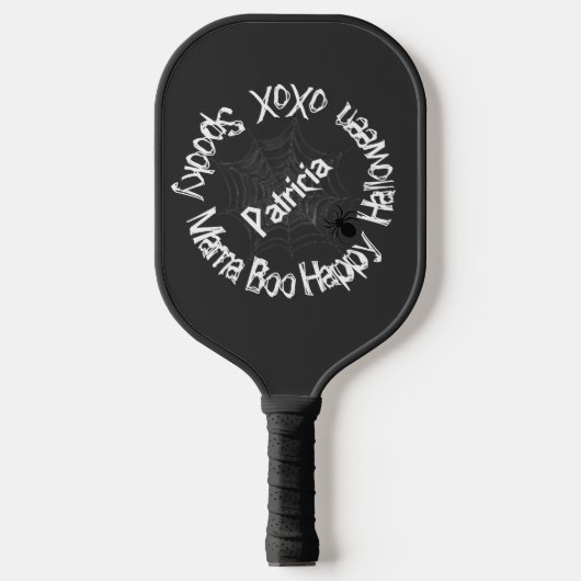 Black & White Halloween Spooky Mama Scary Modern Pickleball Paddle (Voorkant)