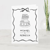 Black & White Hand Drawn Bow QR Code Photo Wedding (Voorkant)