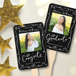 Black White Hand Drawn Doodle Graduation 2 Photo Handwaaier