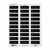 Black White Hand Drawn Doodle Graduation Address Etiket (Full Sheet)
