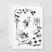 Black & White Hand Drawn Wedding Save The Date Kaart (Achterkant)