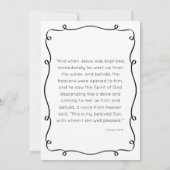 Black & White Hand getrokken doop uitnodiging (Achterkant)