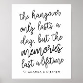 Black & White Hand Lettered Style Wedding Hangover Poster (Voorkant)