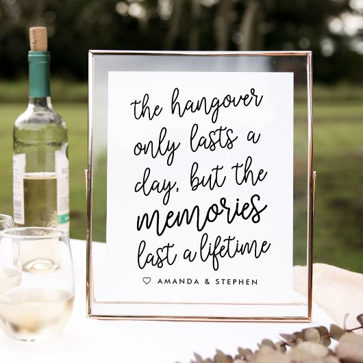 Black & White Hand Lettered Style Wedding Hangover Poster