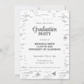 Black White Hand-Lettering wiskundig Afstuderen Kaart (Voorkant)