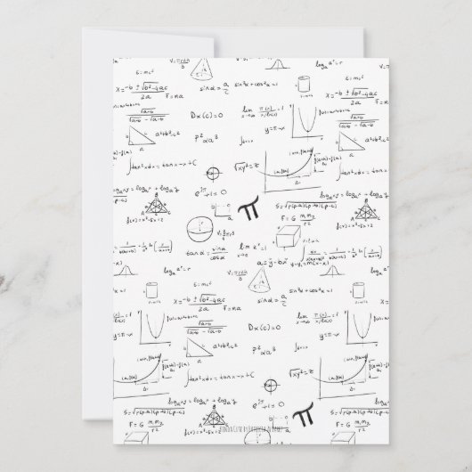 Black White Hand-Lettering wiskundig Afstuderen Kaart (Achterkant)