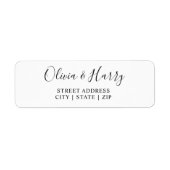 Black White Hand Lettert Return Address Label (Voorkant)