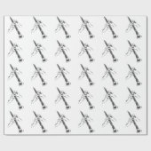  Black White Hands Clarinet Benny Goodman Cadeaupapier (Vlak)