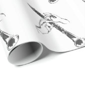  Black White Hands Clarinet Benny Goodman Cadeaupapier (Rol Hoek)