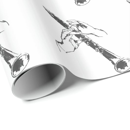  Black White Hands Clarinet Benny Goodman Cadeaupapier (Rol Hoek)