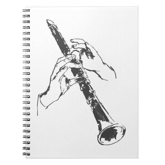 Black White Hands Clarinet Benny Goodman Notitieboek (Voorkant)