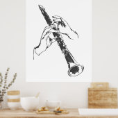  Black White Hands Clarinet Benny Goodman Poster (Keuken)