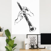  Black White Hands Clarinet Benny Goodman Poster (Thuiskantoor)