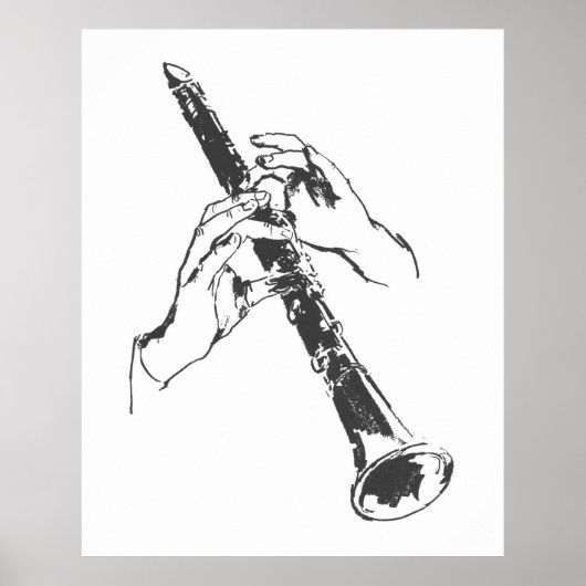  Black White Hands Clarinet Benny Goodman Poster (Voorkant)