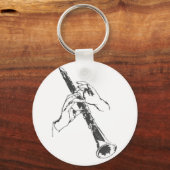 Black White Hands Clarinet Benny Goodman Sleutelhanger (Voorkant)