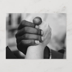 Black White Hands Together Briefkaart