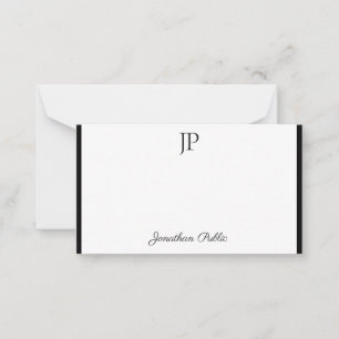 Black White Handwrited Script Monogram Sjabloon