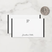 Black White Handwrited Script Monogram Sjabloon (Voorkant / Achterkant in situ)