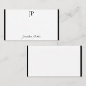 Black White Handwrited Script Monogram Sjabloon (Voorkant / Achterkant)