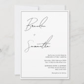 Black & White Handwritten Script Photo Wedding Kaart (Voorkant)