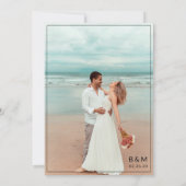 Black & White Handwritten Script Photo Wedding Kaart (Achterkant)