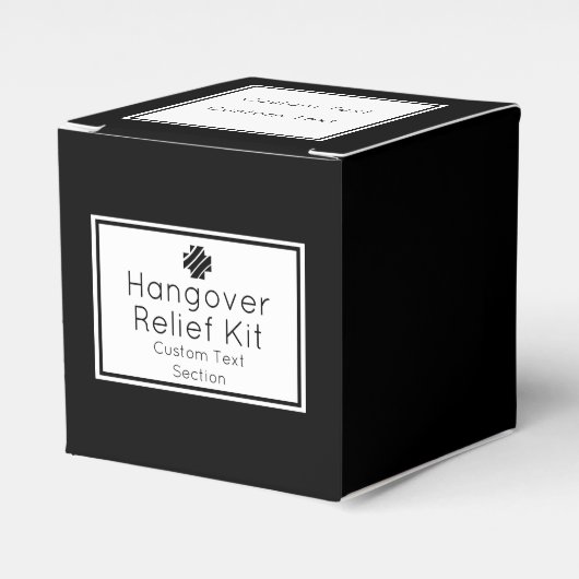 Black & White Hangover Relief Kit Bedankdoosjes (Voorkant Zijde)