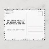 Black White Happy Holidays 3 Photo Collage Feestdagenkaart (Achterkant)