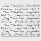 Black White Happy Mots Day Script Holiday Cadeaupapier (Vlak)