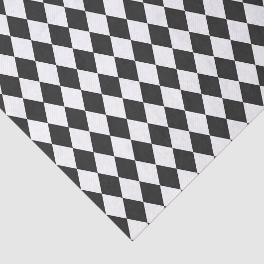 Black & White Harlequin Diamonds Tissuepapier (Detail)