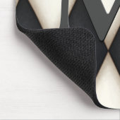 Black & White Harlequin Dramatic Custom Monogram Muismat (Hoek)