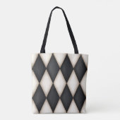 Black & White Harlequin Dramatic Custom Monogram Tote Bag (Achterkant)