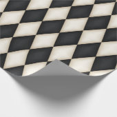 Black & White Harlequin Feestelijk (middelgrote sc Cadeaupapier (Hoek)