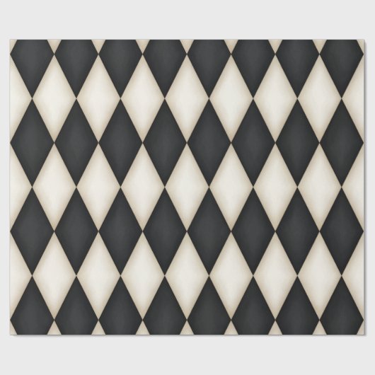 Black & White Harlequin Festival (groot) Cadeaupapier (Vlak)