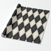 Black & White Harlequin Festival (groot) Cadeaupapier (Uitgerold)