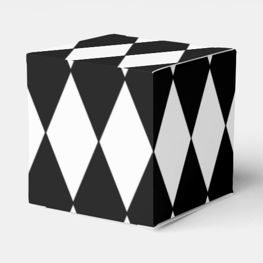 Black White Harlequin Pattern Bedankdoosjes (Achterkant)