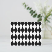 Black White Harlequin Pattern Briefkaart (Staand voorkant)