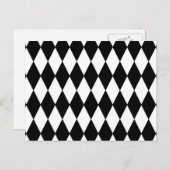Black White Harlequin Pattern Briefkaart (Voorkant / Achterkant)