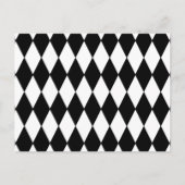 Black White Harlequin Pattern Briefkaart (Voorkant)
