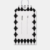 Black White Harlequin Pattern Cadeaulabel (Voorkant)