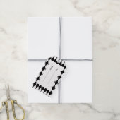 Black White Harlequin Pattern Cadeaulabel (Met Touw)
