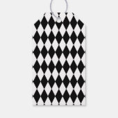 Black White Harlequin Pattern Cadeaulabel (Achterkant)