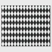 Black White Harlequin Pattern Cadeaupapier (Vlak)