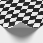 Black White Harlequin Pattern Cadeaupapier (Hoek)