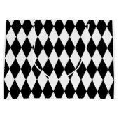 Black White Harlequin Pattern Groot Cadeauzakje (Voorkant)