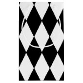 Black White Harlequin Pattern Klein Cadeauzakje (Achterkant)